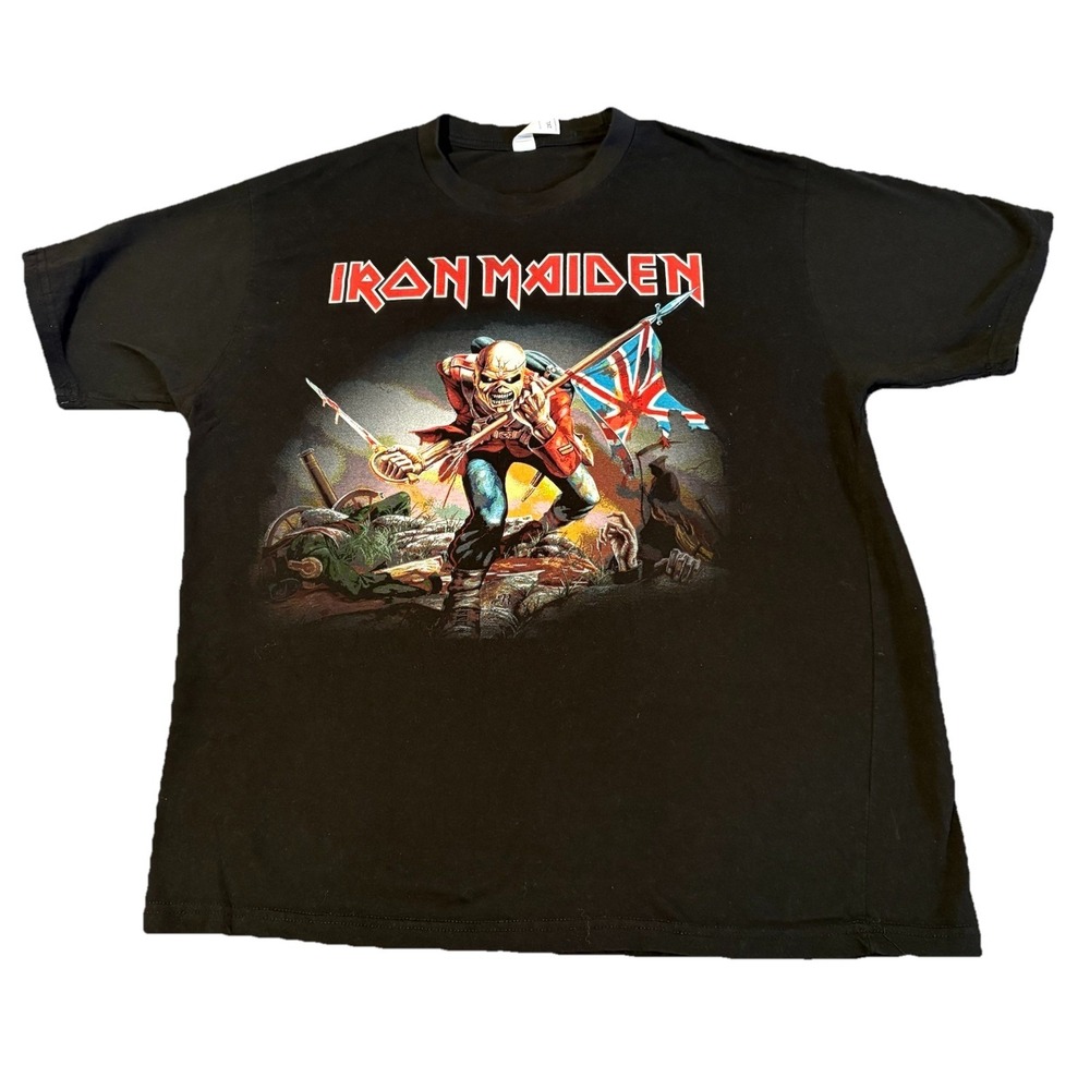 Iron Maiden Graphic T-Shirt Mens 2XL Black The Trooper Band Tee Eddie Skulls NEW
